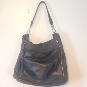 Maurices Navy Blue Leather Shoulder Bag With Crossbody Multi Pockets Urban Expre